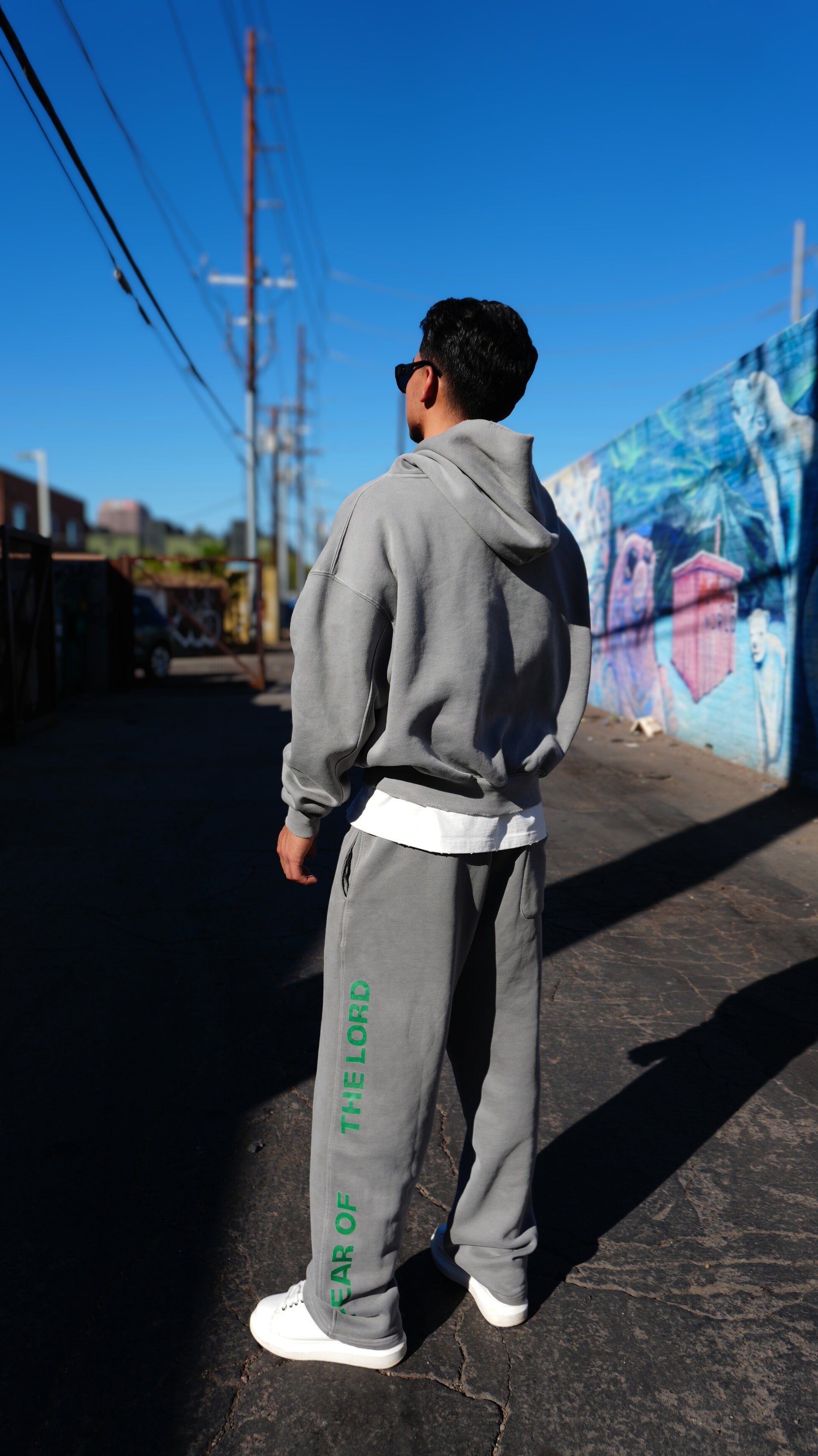 Frayed Enzyme Washed Fleece Sweatpants