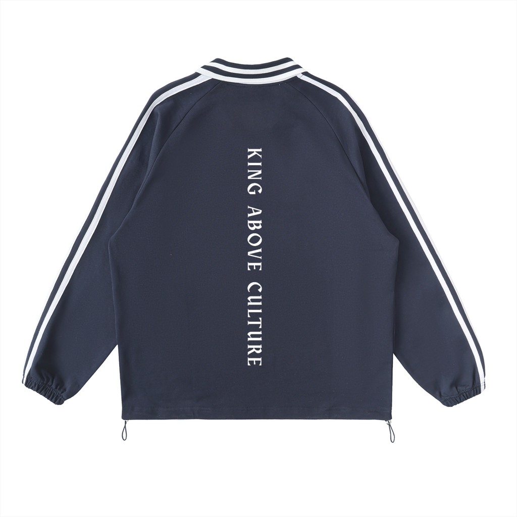 Jesus is King- Midnight Blue Lapel Collar Sweatshirt