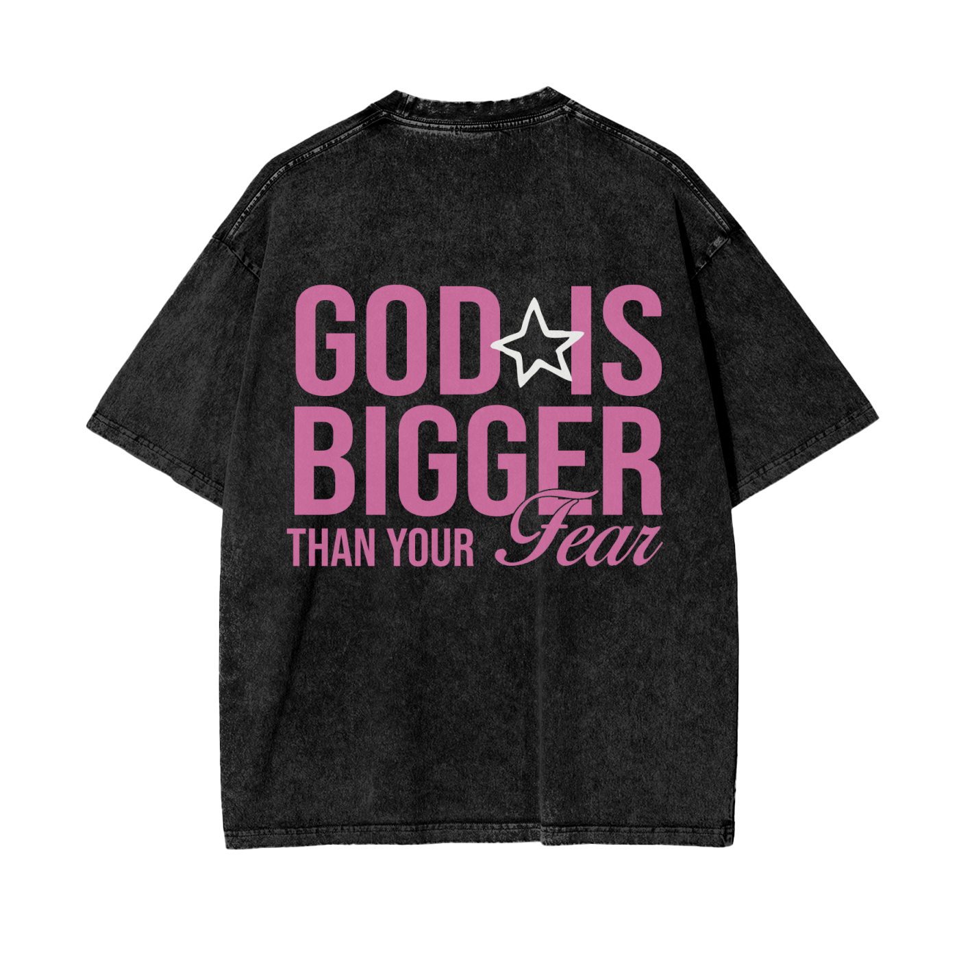 God is bigger Oversize Snow Washed T-Shirt